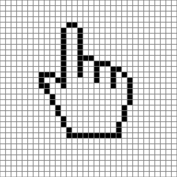 A mouse cursor drew with talpia.